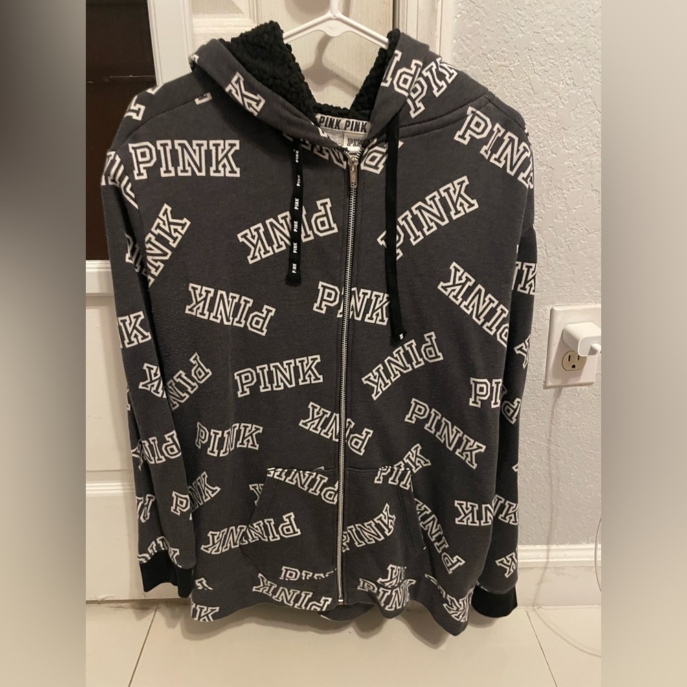 Victorias Secret Pink Logo Print Jacket